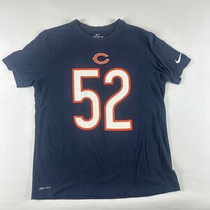 Nike NFL Chicago Bears Khalil Mack Jersey T Shirt Mens Large Navy Blue Dri Fit